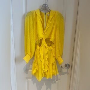 Alice + Olivia Vibrant Yellow Textured Dress
